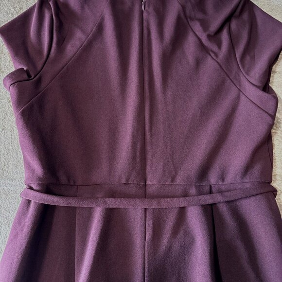 EXPRESS Burgundy Classic Cap Sleeve Slit Pencil Dress Large Fitted Cocktail - Picture 10 of 15